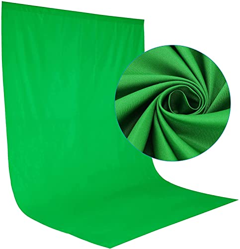 DERSECO 10X12 ft Photography Backdrop Background，Chromakey Green Screen Muslin Backdrop Curtains for Photoshoot，Video Studio-Green - green