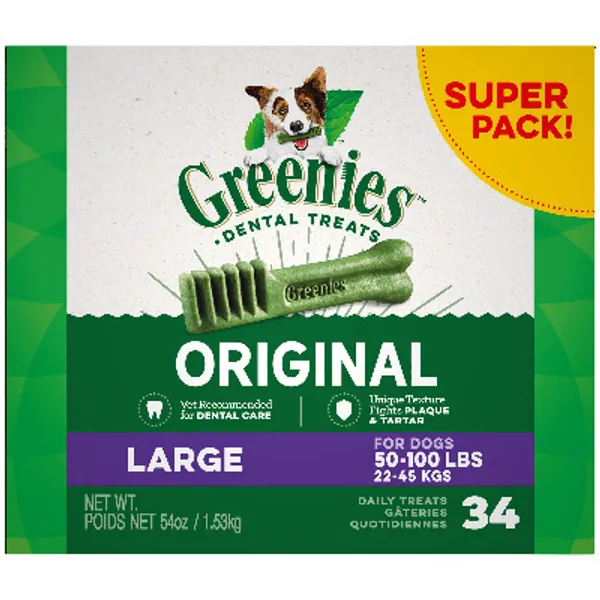 GREENIES Original Large Dog Natural Dental Treats (50 -100 lb. dogs)