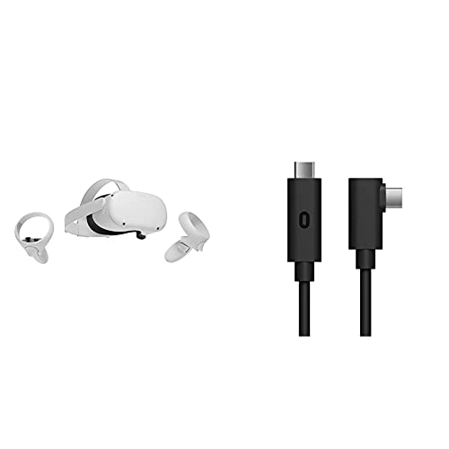 Meta Quest 2 — Advanced All-In-One Virtual Reality Headset — 256 GB with Virtual Reality Headset Cable - Streamer Bundle - 256GB