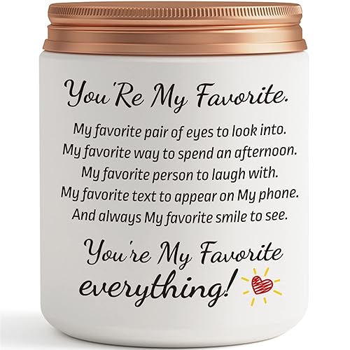 Gifts for Her Girlfriend Valentines Anniversary Birthday Gifts, Romantic Christmas Love Candle Gift for Him Boyfriend Wife Husband Women - YOU'RE MY FAVORITE