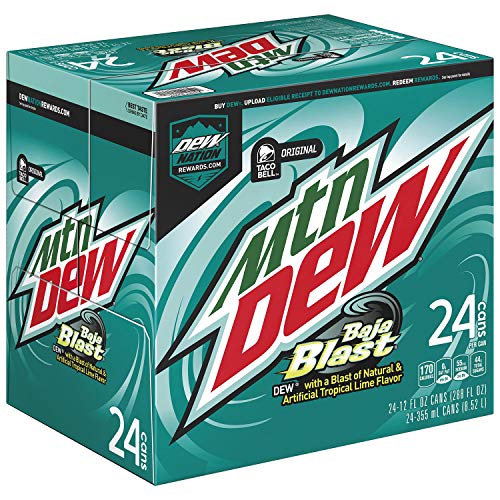 Mountain Dew Baja Blast 12 fl oz Cans, 24 count