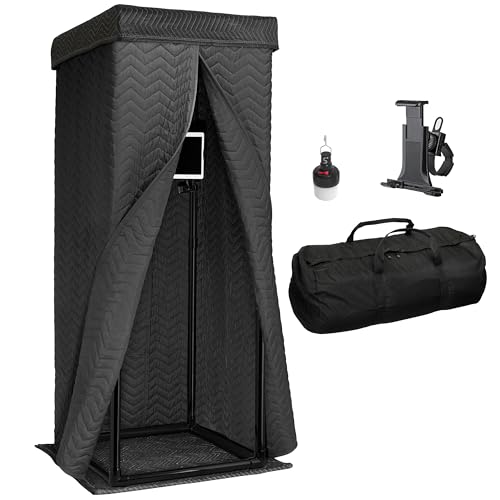 Snap Studio Vocal Booth - #1 Recommended Studio Sound Booth for Recording Dry, Echo-Free Vocals - 80% Reverb Reduction & 360° Isolation - Clipmount, Lights & Travel Bag Included - Portable Recording Booth