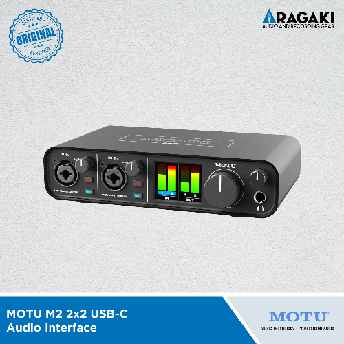 Audio interface for a higher quality audio (MOTU M2 2x2 USB-C Audio Interface)
