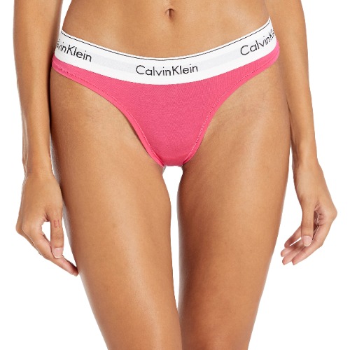 Calvin Klein Women’s Modern Cotton Stretch Thong Panties - Small Raspberry Sorbet