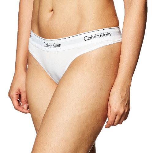 Calvin Klein Women’s Modern Cotton Stretch Thong Panties - Small White