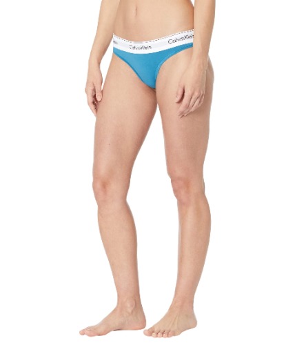 Calvin Klein Women’s Modern Cotton Stretch Thong Panties - Small Tapestry Teal