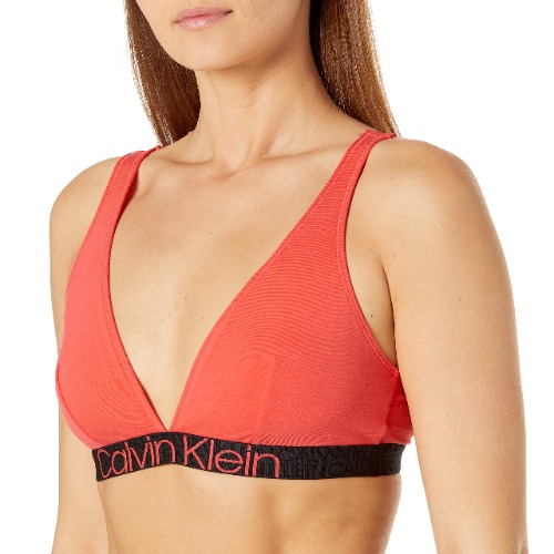 Calvin Klein Women's Reconsidered Comfort Unlined Triangle Bralette - Small Punch Pink