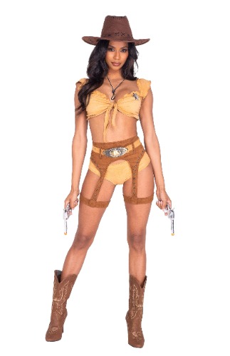 Roma 5012 - 4pc Wild & Sexy West Costume - Large / Brown/Beige