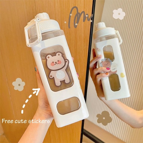 Candy Bun Water Bottles - 700ml / White Waving Bear
