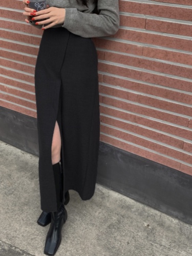 She's Effortless Slit Maxi Skirt | Black / S