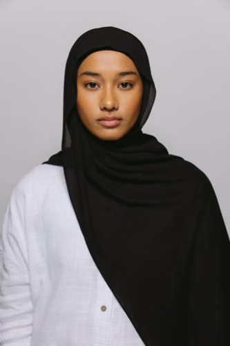 Black — Instant Chiffon Hijab with Built-in Magnets | Default Title