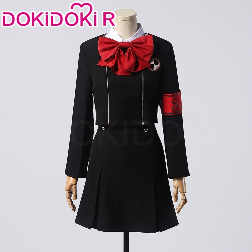 【In Stock】【Size XS-XL】DokiDoki-R Game Cosplay Costume Black Coat White Shirt Women | Costume Only-XL-In Stock