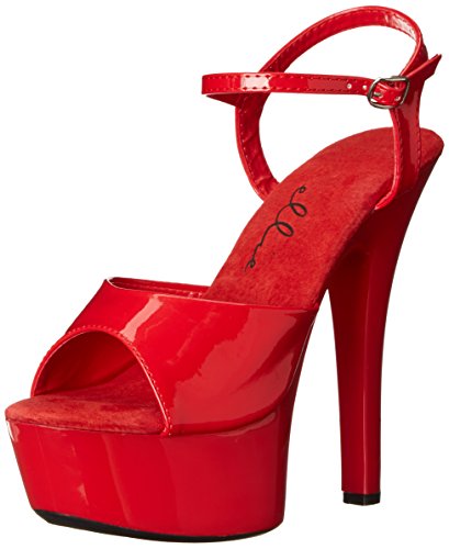 Ellie Shoes Women's 601 Juliet Platform Sandal - 7 - Red