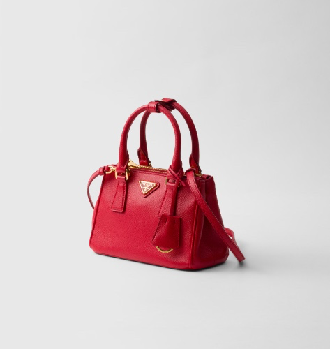 Red Prada Galleria Saffiano Leather Micro Bag | PRADA