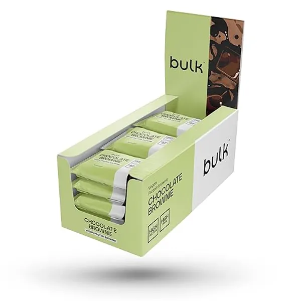 Bulk Vegane Protein Brownies, Schokolade, Pack of 12, 12 Portionen, Verpackung Kann Variieren - Schokolade