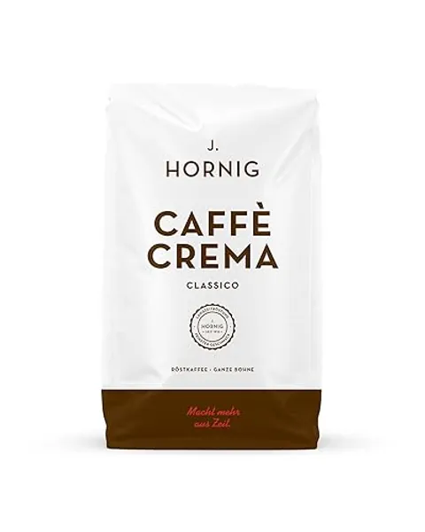 J. Hornig Kaffeebohnen Espresso, Caffè Crema Classico, 500g ganze Bohnen, nussig-schokoladiger Geschmack, für Vollautomaten, Siebträgermaschine und Espressokocher - Caffè Crema Classico - 500 g (1er Pack)