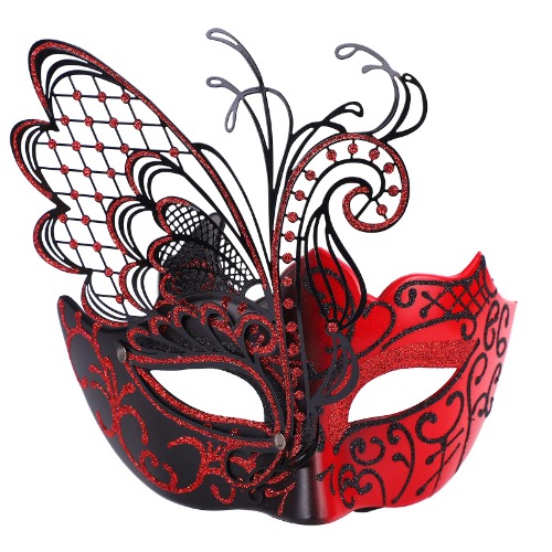 Masquerade Mask for Women Venetian Mask/Halloween/Party/Ball Prom/Mardi Gras/Wedding/Wall Decoration… - Red