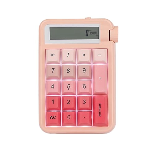 EPOMAKER Cypher 21 Wireless Mechanical Number Pad, 18 Keys Numeric Keypad with Multifunction Knob, Single White Light, NKRO (Pink, Wisteria Linear Switch)