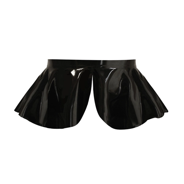 Latex Mini Peplum Belt in supatex black