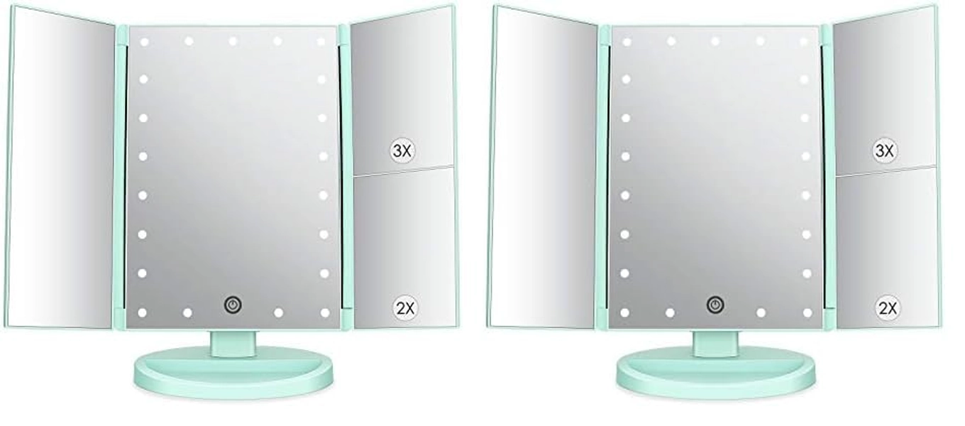 Tri-Fold Vanity Mirror with LED Lights