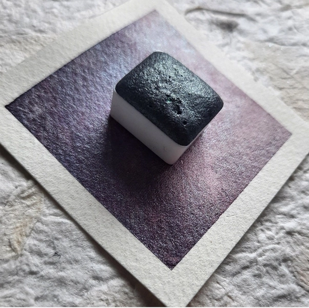 Purple Basil ~ Handmade Watercolor Paint ~ Dark Purple Shimmer Paint - Synthetic Mica - Shimmer Watercolor Paint - Handmade vegan watercolor