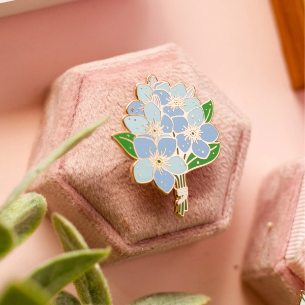 Forget-Me-Not Enamel Pin | Plant Enamel Pin | Flower Enamel Pin