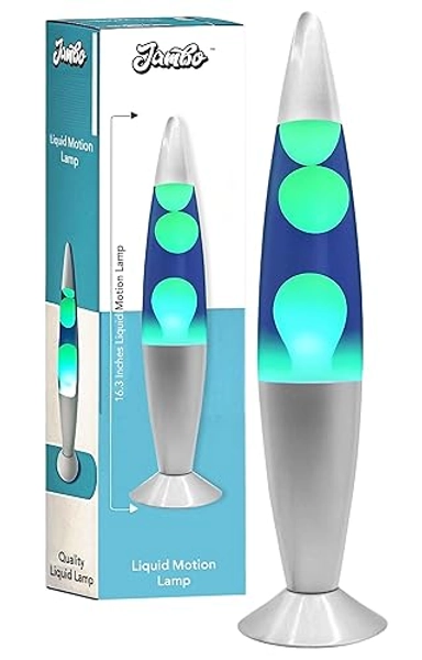 JAMBO 16" Beautiful Lamp- The Upgraded Motion Lamp- Blue with Yellow/Green Wax, Relaxing Liquid Lamp, Night Light Nightlight, Home Decor Living Room Office Bedroom Lamp for Adults Teens Kids, Magma