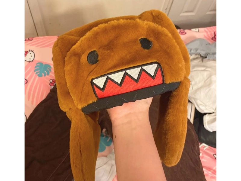 Y2K Ushanka Hat, Cute Anime Hat - Brown