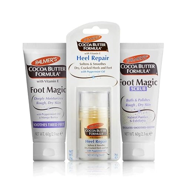 Palmer's Cocoa Butter Foot Care Set | Foot Magic Cream | Heel Repair Stick | Foot Magic Scrub