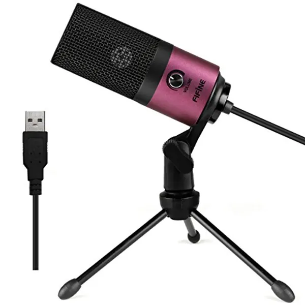 FIFINE Usb Podcast Condenser Microphone Recording On Laptop, No Need Sound Card Interface and Phantom Power-K669 - Pink