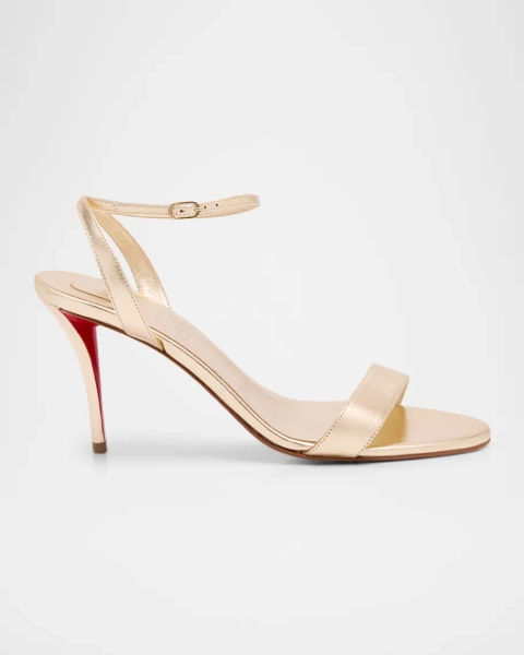 Miss Z Metallic Leather Red Sole Sandals