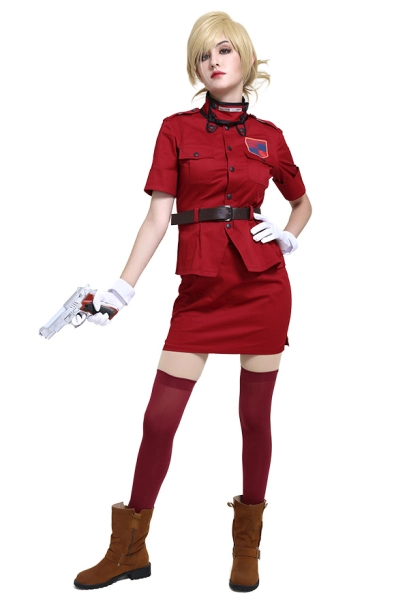 Hellsing Seras Victoria Burgundy Red Cosplay Costume Vampire Demon Uniform