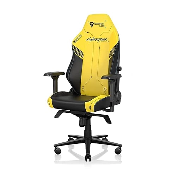 Secretlab Titan Evo Cyberpunk 2077 Gaming Chair - Reclining - Ergonomic & Comfortable Computer Chair with 4D Armrests - Magnetic Head Pillow & 4-Way Lumbar Support - Yellow/Black - Leatherette