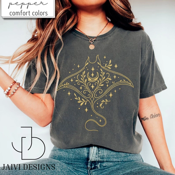 Mystical Manta Ray Shirt by JaiviDesigns