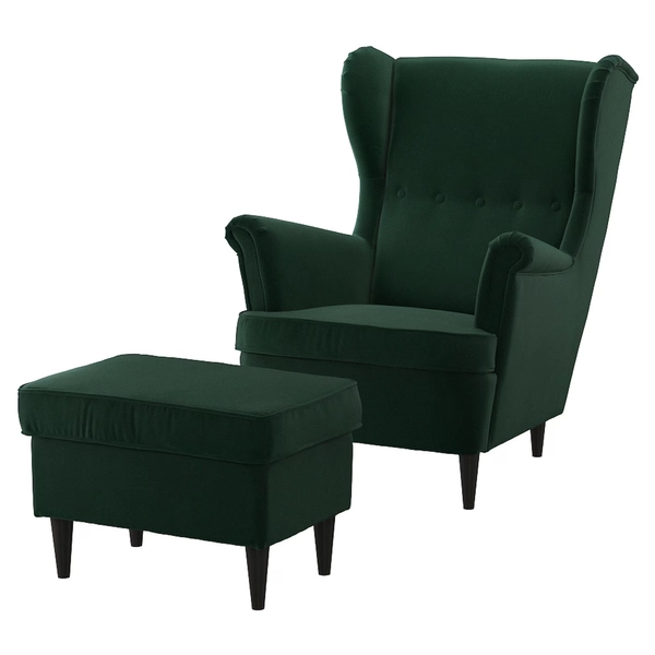 STRANDMON Armchair and footstool
