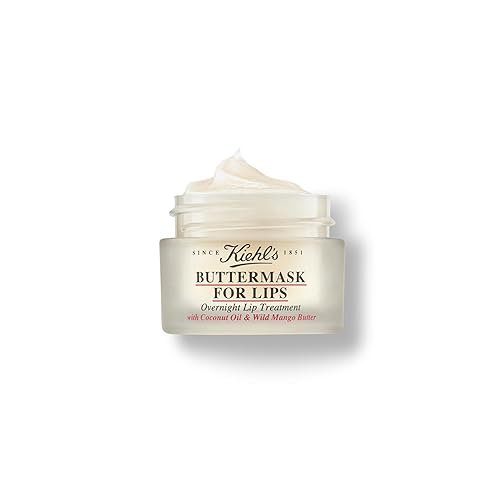Kiehl's Buttermask For Lips, Hydrating Overnight Lip Mask, Nourishes & Restores Dry Lips, Intense Hydration, with Coconut Oil & Wild Mango Butter, Paraben-free, Fragrance-free - 10 ml