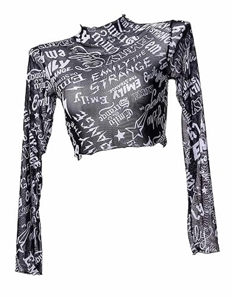 Emily the Strange Women's Long Sleeves Print Beach Rash Guard Shirt Cover Up Top