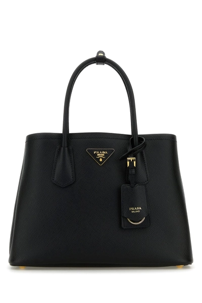 Black leather small Double handbag