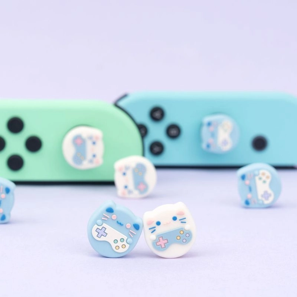 Gaming Cat Switch Thumb Grips Kawaii Joystick Covers Cute OLED Analog Caps