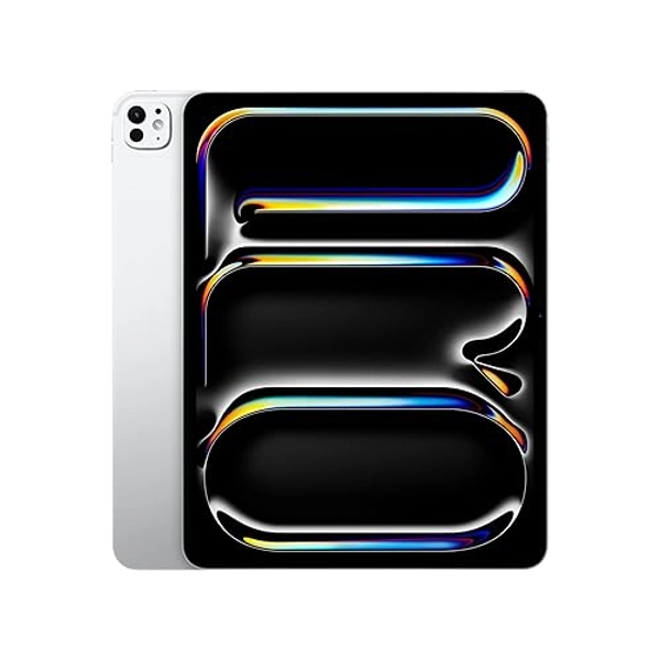 Apple iPad Pro 13" (M4): display Ultra Retina XDR, 1TB, fotocamera frontale orizzontale da 12MP, fotocamera posteriore da 12MP, scanner LiDAR, Wi-Fi 6E, Face ID, Vetro nanotexture — Argento