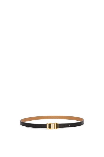 LOEWE graphic belt in classic calfskin Black/Gold - LOEWE