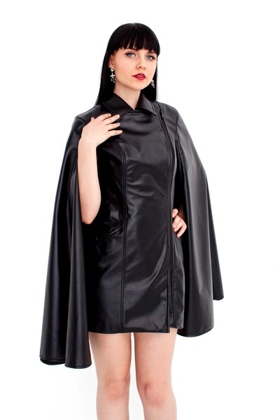 1719 Women's Leather Cloak Jacket