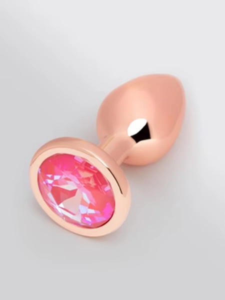 Lovehoney Luxury Crystal Stainless Steel Rose Gold Butt Plug 2.5 Inch
