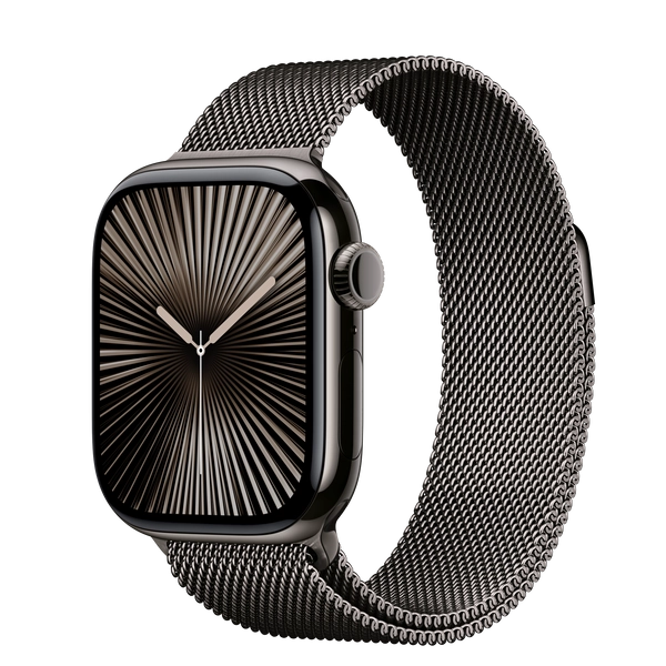 Apple Watch Series 10 GPS + Cellular, 42mm Slate Titanium Case with Slate Milanese Loop