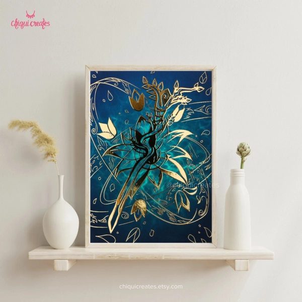 FFXIV White Mage Holy III gold foil print, Final Fantasy xiv poster, ffxiv job white mage, ffxiv art print, FF14 Endwalker, A4 A2 11x14