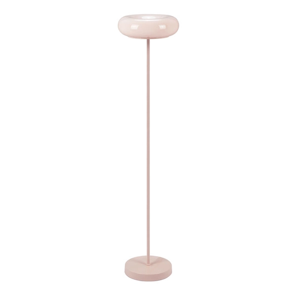 Sophia Blush Metal and Glass Donut Retro Floor Lamp