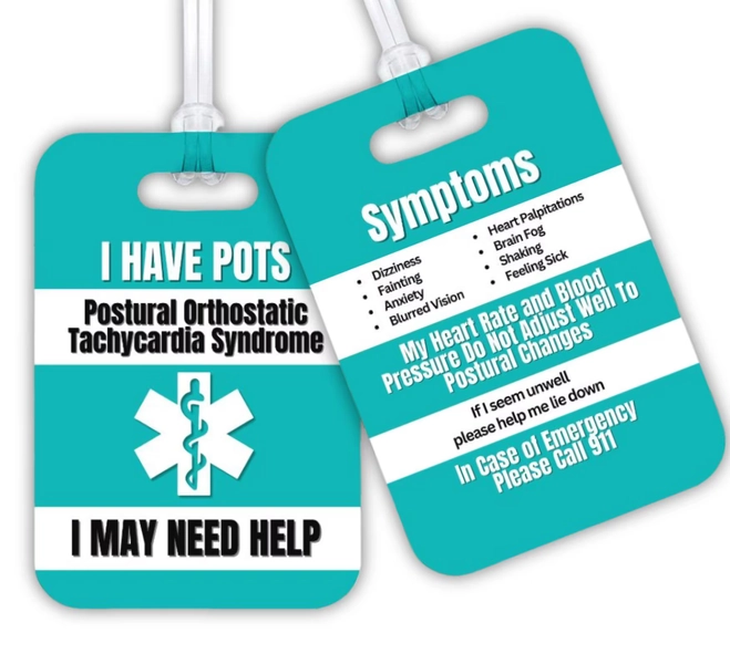 POTS Dysautonomia Emergency Medical Alert Tag | Postural Tachycardia Syndrome | POTS Symptoms Alert | Personalize Tag