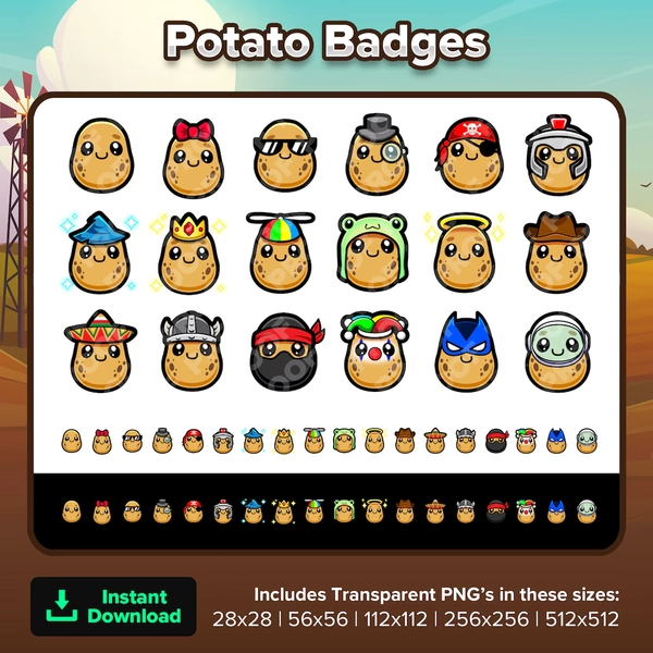 Potato Twitch Badges