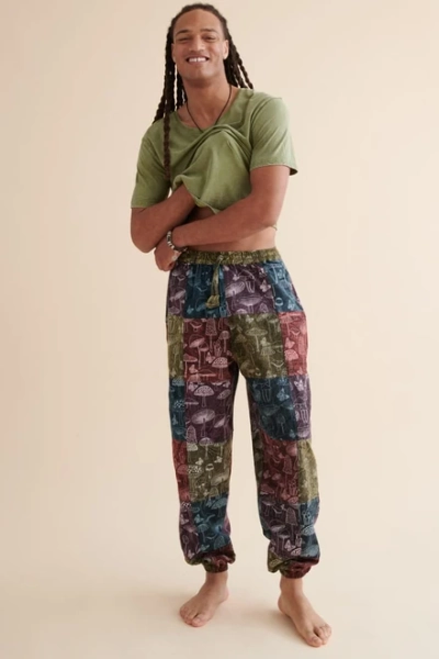 Mushroom Patchwork Jogger Pants