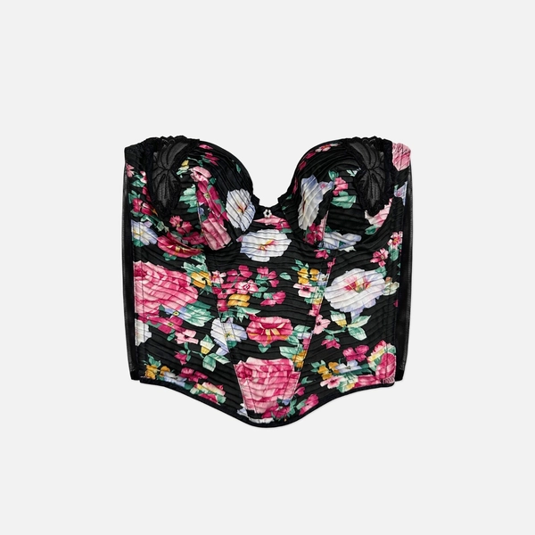 Vintage 80s Christian Dior Floral Bustier Corset 34B